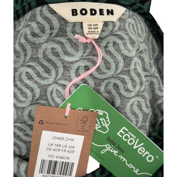 NWT Boden Abigail Jersey Dress Long Sleeve Pockets | Green | Size 10 - Picture 6 of 10